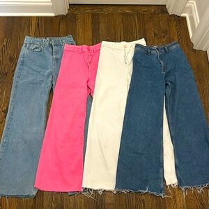 Set of 4 Wide Leg Jeans